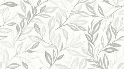 Grey leaves, seamless pattern