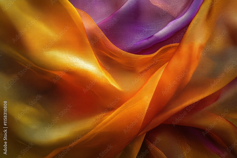 Poster Luxurious silk fabric with vibrant colors ready for mock up and text placement in creative design projects. Generative AI