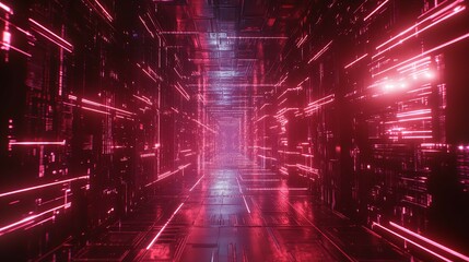 Digital Cyberspace with Particles and Digital Data Flow