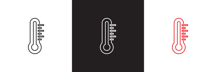 Thermometer icon . Climate control vector  Weather change sign business concept. Vector illustration. isolated on white and black background. EPS 10