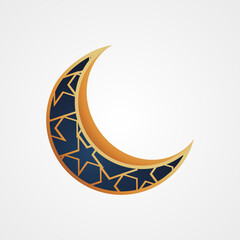 islamic ornament pattern shape crescent moon vector illustration