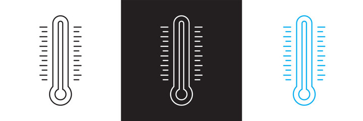 Thermometer icon . Climate control vector  Weather change sign business concept. Vector illustration. isolated on white and black background. EPS 10
