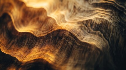 Obraz premium Close-up View of Textured Natural Wood Grain with Warm Lighting