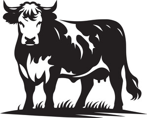 Black and white cow