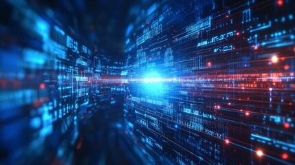 Fototapeta premium Future Technology Line Background with Light Effects