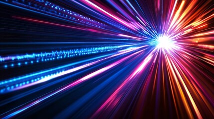 Fototapeta premium Future Technology Line Background with Light Effects