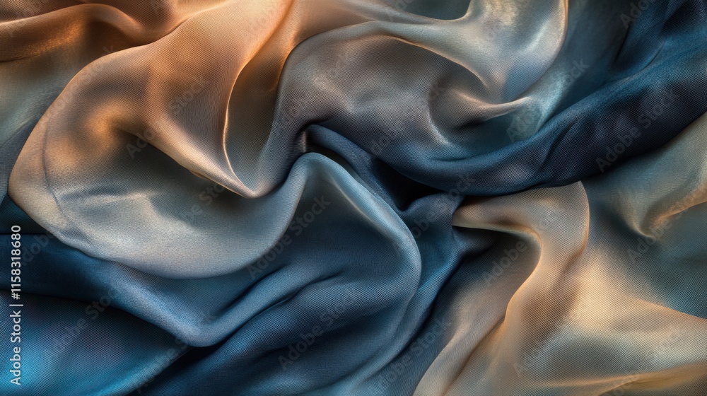 Poster luxurious silk fabric with elegant draping showcasing copy space for creative mock up or text placem