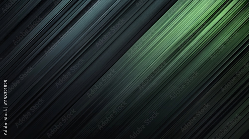 Poster abstract gradient background with sleek silver, black, and green tones featuring soft diagonal lines