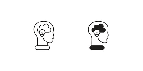 Imagination set icon with white background vector stock illustration