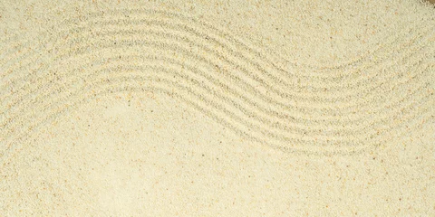 Fotobehang Zen Stenen Top view of background and backdrop on sand The concept of balancing stones in a Japanese Zen garden  © Photo Sesaon