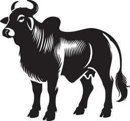illustration of a silhouette of a cow