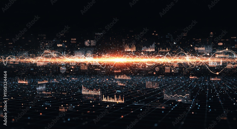 Poster a close-up of a digital shield symbolizing cybersecurity, artificial intelligence technology, a pers