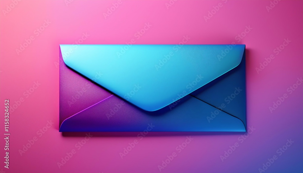 Poster a colorful gradient envelope on a vibrant background, symbolizing communication and creativity.