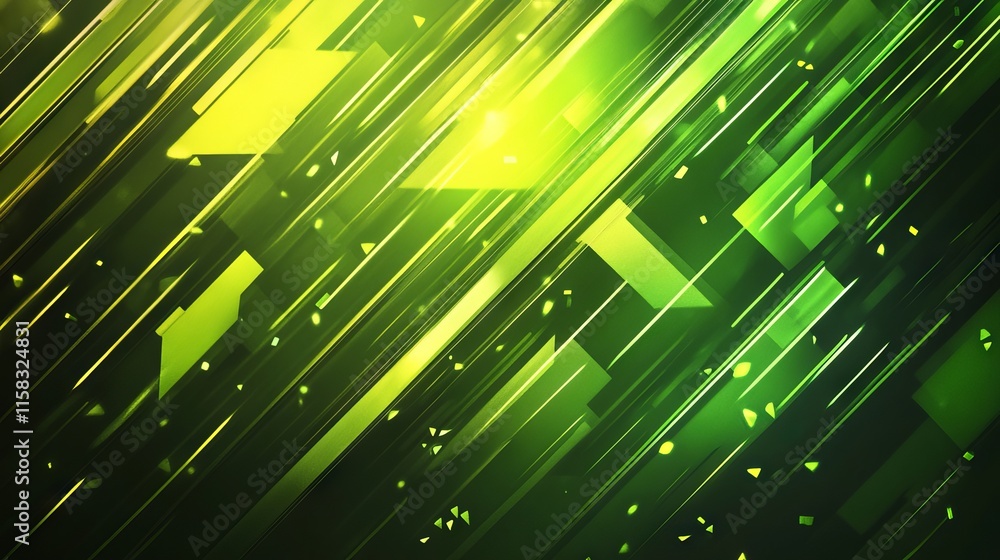 Poster abstract green nature gradient background with oblique stripes, dots texture, and halftone style – g