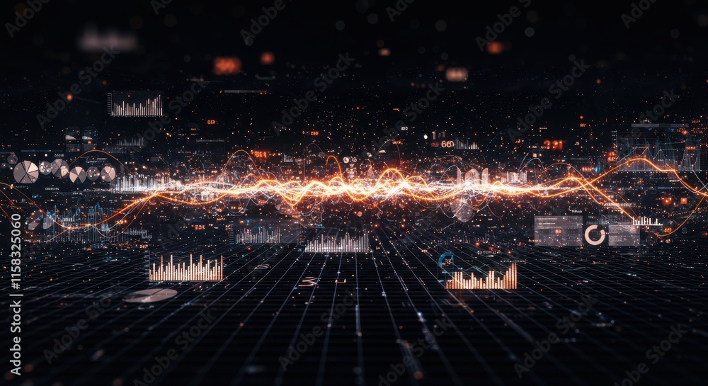 Poster a close-up of a digital shield symbolizing cybersecurity, artificial intelligence technology, a pers