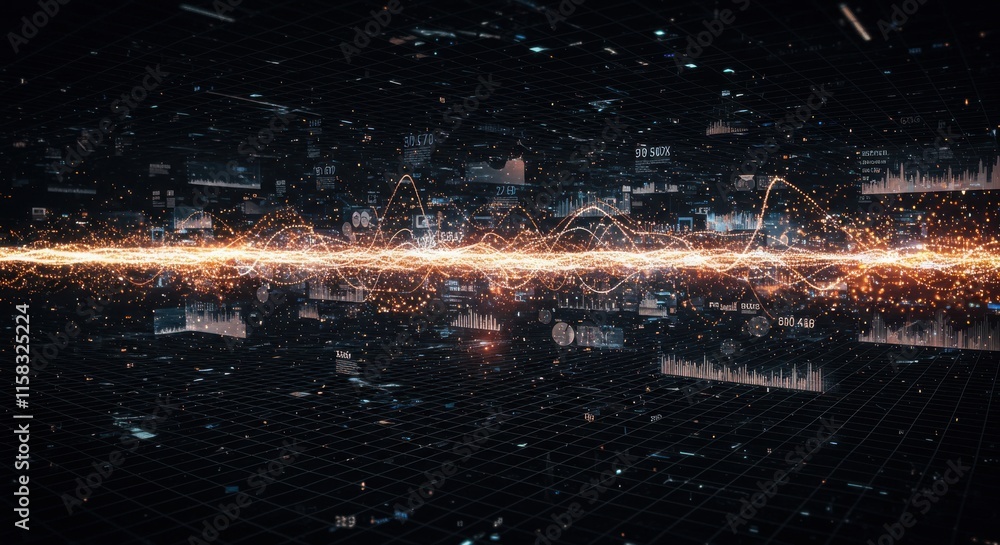 Poster a close-up of a digital shield symbolizing cybersecurity, artificial intelligence technology, a pers