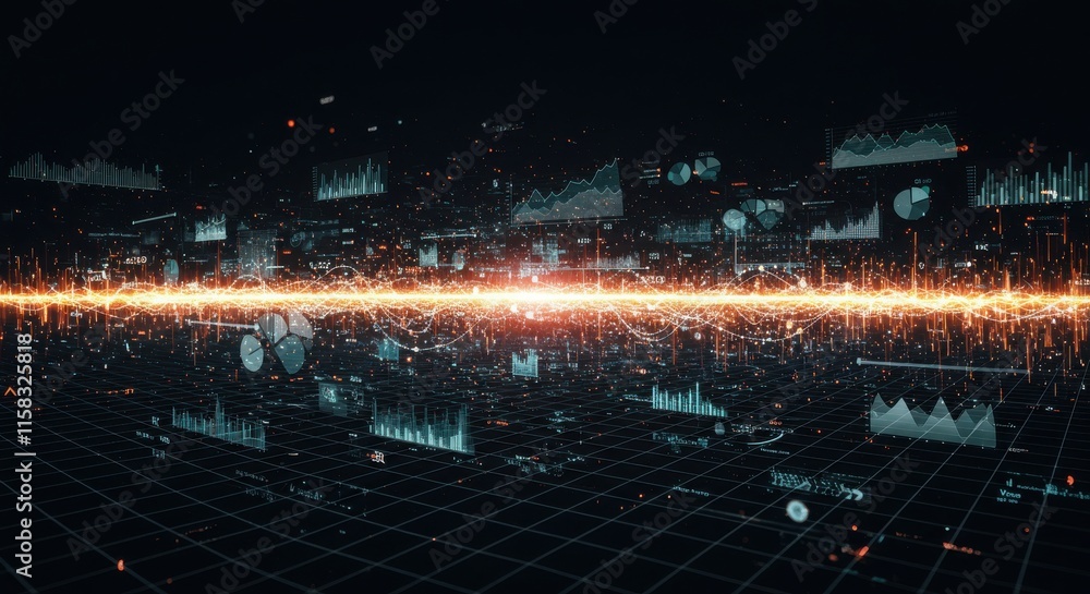 Poster a close-up of a digital shield symbolizing cybersecurity, artificial intelligence technology, a pers