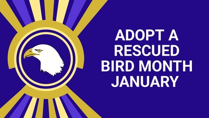 Adopt a Rescued Bird Month january web banner design illustration 