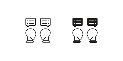 Communicate set icon with white background vector stock illustration