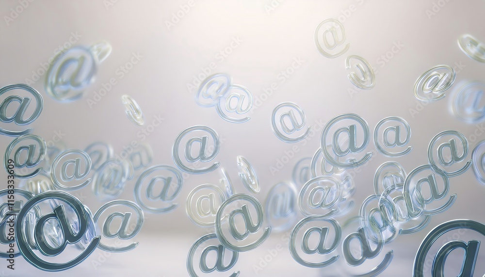 Aufkleber abstract representation of floating email symbols against a soft background, symbolizing digital com