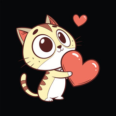  Cute Kitten cat Design Baby Print Illustration Vector Isolated on White Background