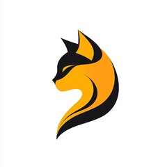 Obraz premium Cat logo logotype, symbol icon design, isolated on white background