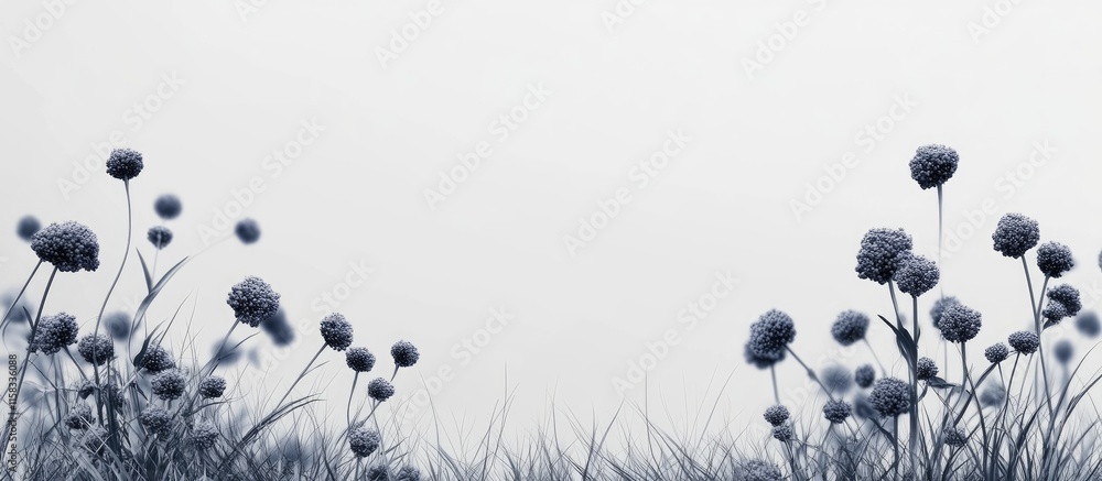 Poster portrait of black mustard flowers in a serene field with soft focus and plenty of empty space for te