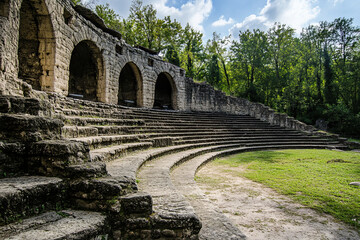 Ancient Roman amphitheater, representing historical architecture and engineering
