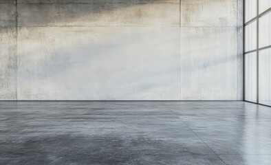 Industrial Chic Interior: Sunlit Concrete Room 