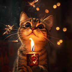 cat and candle