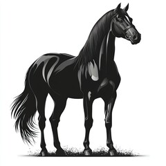 Obraz premium Design of black horse icon logo illustration isolated on white background