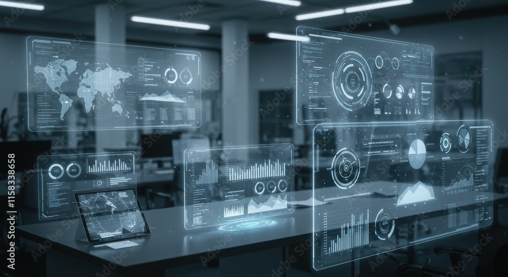 Poster a close-up of a digital shield symbolizing cybersecurity, artificial intelligence technology, a pers