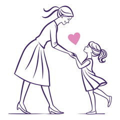  Mom Daughter Love Heart Silhouette Vector Designs.