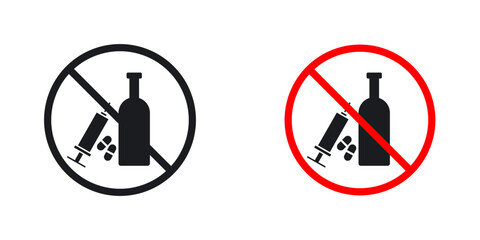 No drugs or alcohol sign pack for app and website ui designs.