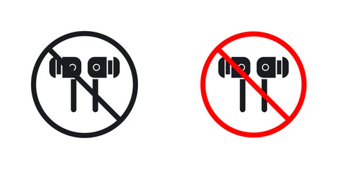 No earbuds allowed sign pack for app and website ui designs.