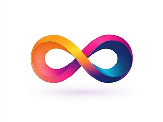 Abstract infinity logotype, isolated on white background.