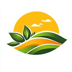 Design of unique agriculture farming logo illustration isolated on white background