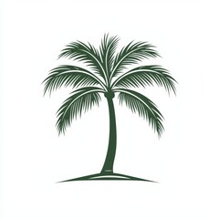 Design of coconut tree icon logo illustration isolated on white background
