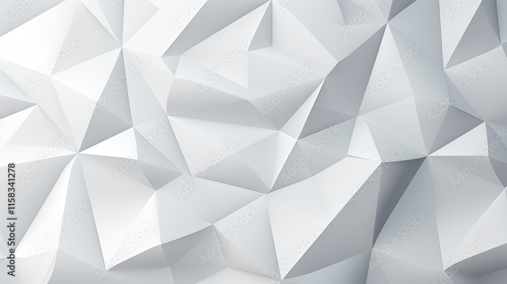 Aufkleber abstract minimalist geometric triangle lowpoly mosaic pattern. white triangular abstract background.