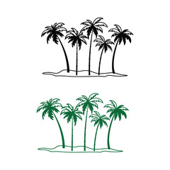 Obraz premium palm tree silhouette vector illustration.