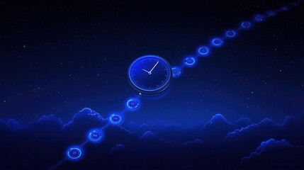 Obraz premium Time travel concept illustration digital art fantasy environment night sky viewpoint