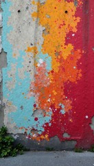 Fototapeta premium Weathered concrete wall with rough texture and grunge look, texture, concrete, background