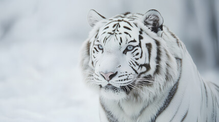 Fototapeta premium Photo of a white tiger, isolated on a white background, white tiger 