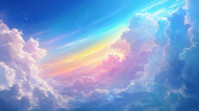 Soft Glow of a Rainbow Cloud Formation