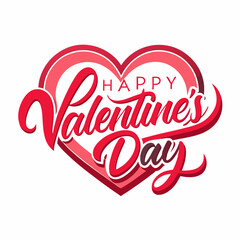 Valentine's Day Heart Logo on White Background