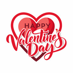 Valentine's Day Heart Logo on White Background