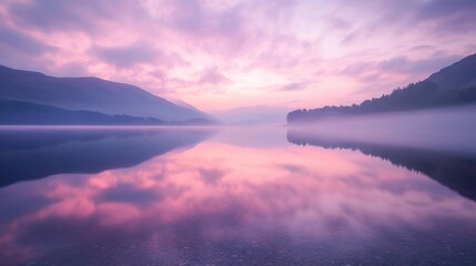 Fototapeta premium Soft Hues in a Serene Cloudscape Reflection