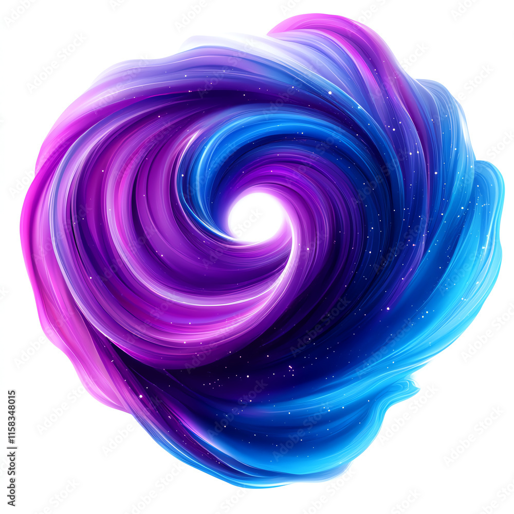 Aufkleber abstract swirl of vibrant colors, creating a mesmerizing visual effect against a white isolated back