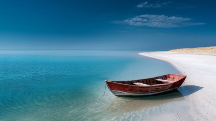 Naklejka premium Serenity of a Beach Boat
