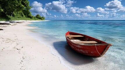 Charming Boat on Serene Beach